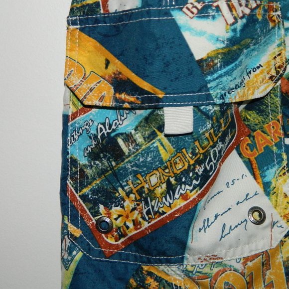2 for/$35 Carribean Joe Tropical Themed Light weight Swim Shorts Trunks Sz 2XL - Picture 6 of 12